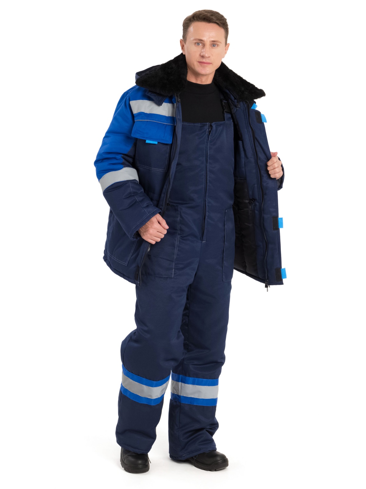 Куртка зимняя Нова, Смесовая,210, IV+Особый, синий/васильковый арт 4219 + арт 3908