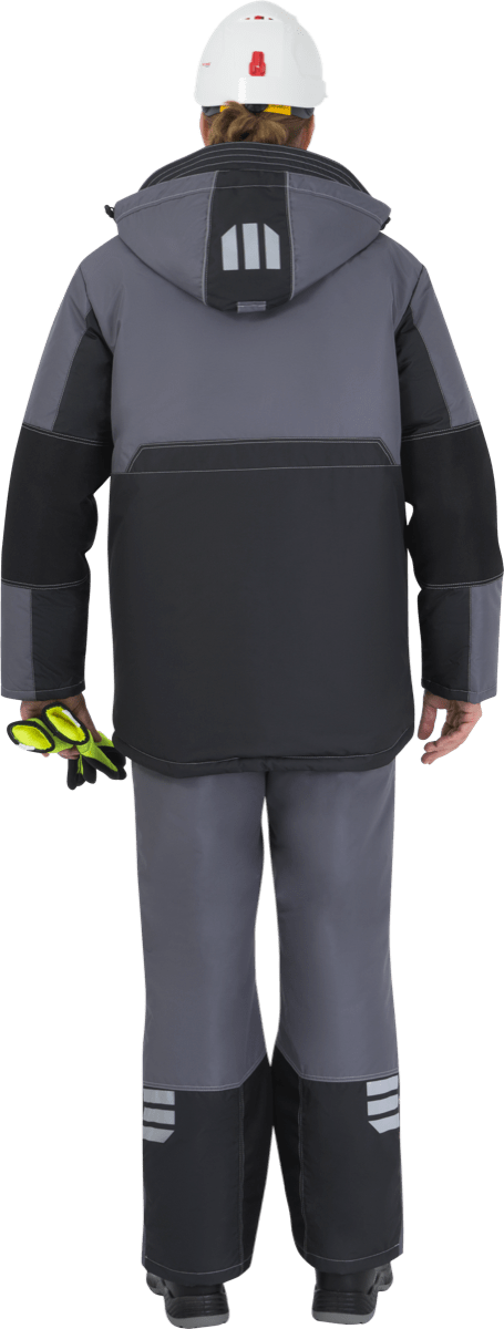 Куртка зимняя мужская Эдванс, тк.Нортси,155, серый/т.серый/лимон