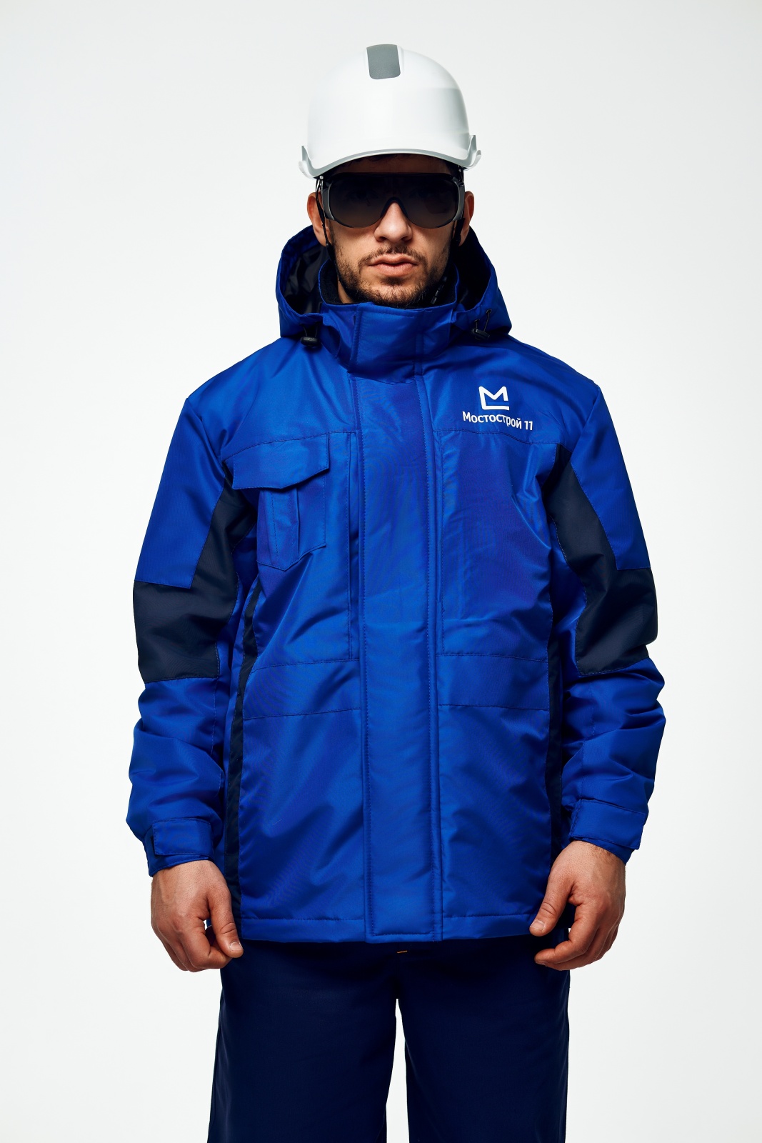 Куртка демисезонная мужская Кронос, тк 100% ПЭ,150, васильковый/т.синий 