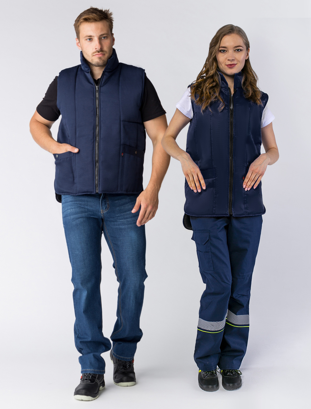 Жилет утепленный Универсальный, тк.Смесовая,210, т.синий М