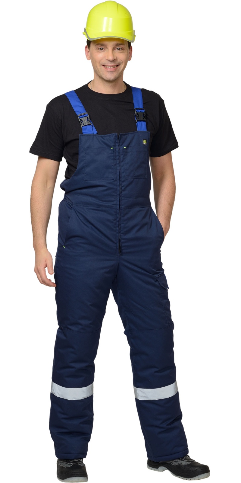 Полукомбинезон мужской зимний Сириус-Бостон, тк.Смесовая,245, т.синий/васильковый М