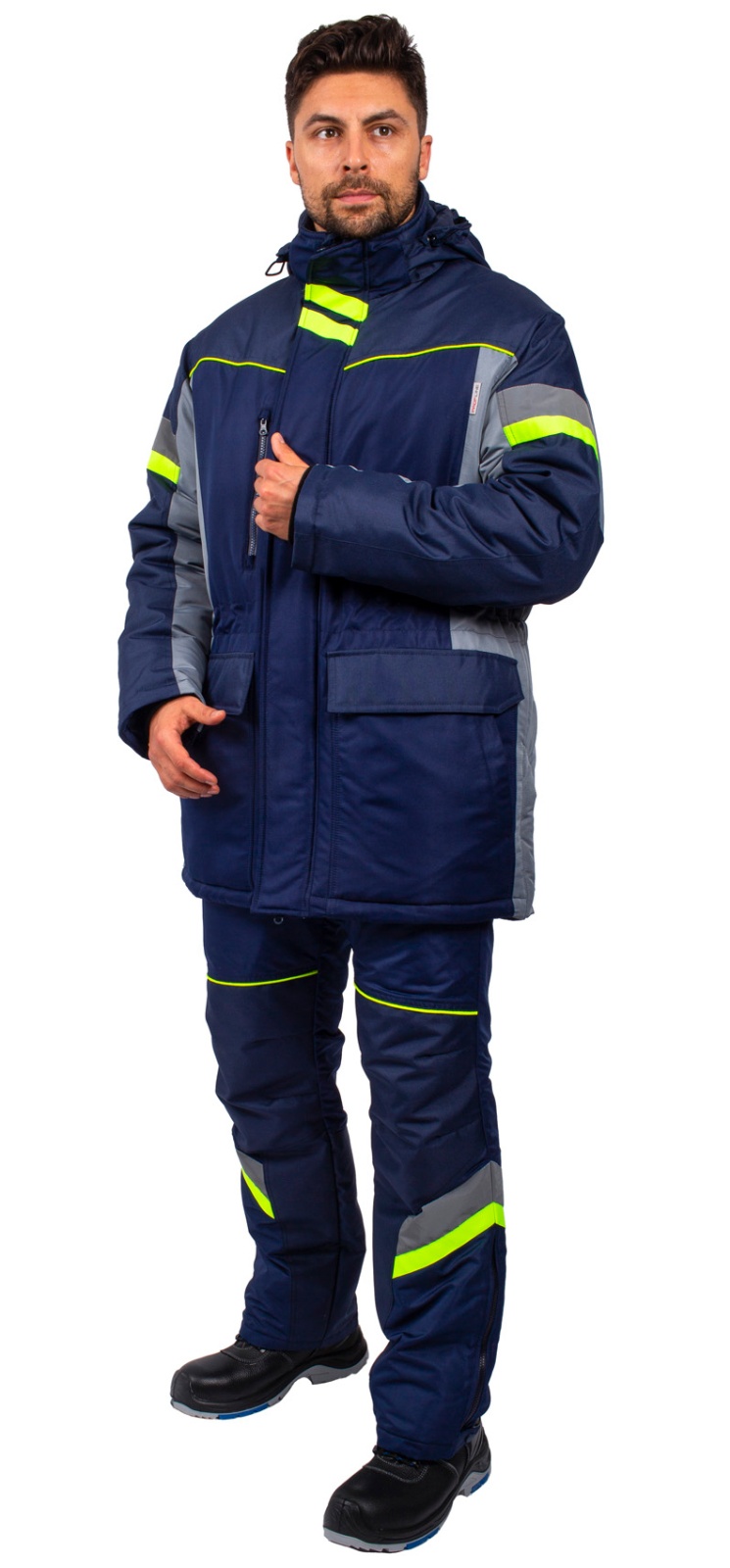 Куртка зимняя мужская PROFLINE SPECIALIST, тк.Таслан,135, IV+Особый, серый/т.синий М