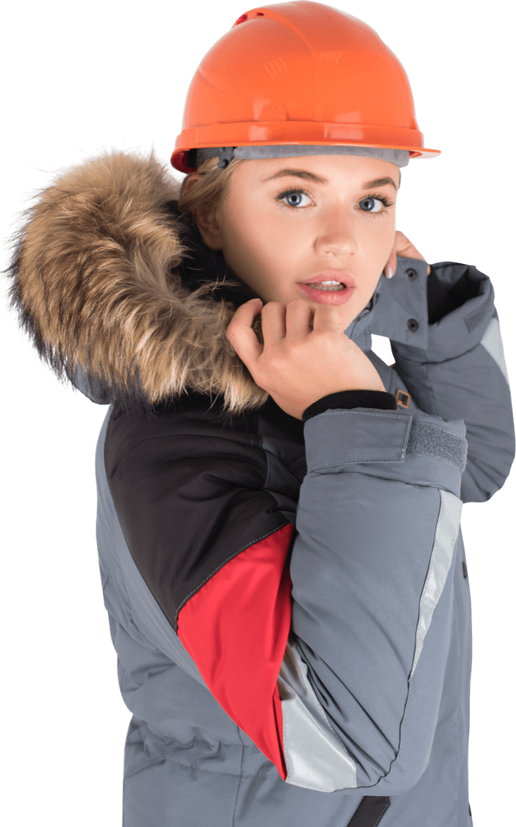 Куртка зимняя женская Хай-Тек, тк.Наутика,135, IV+Особый, серый/черный/красный М
