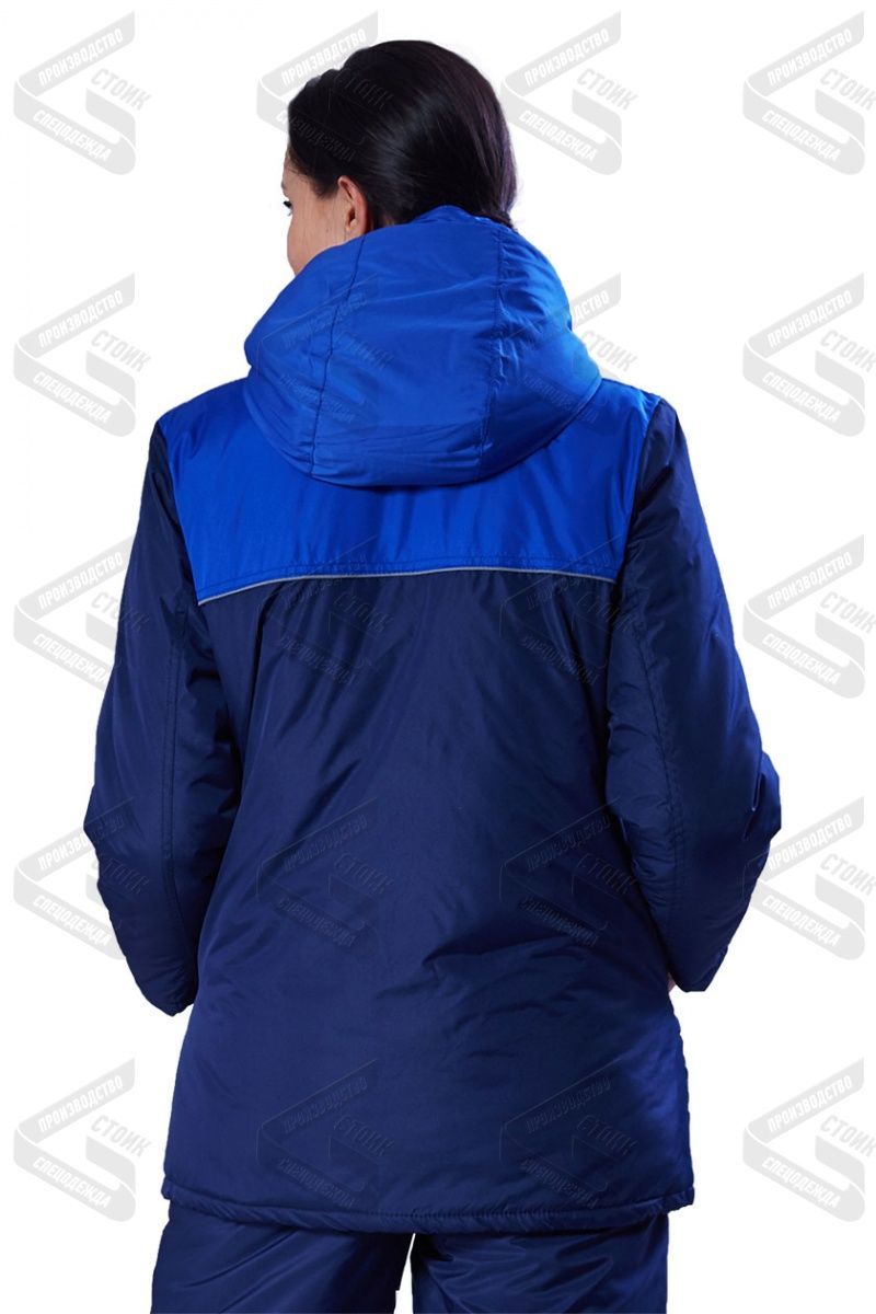 Куртка зимняя женская Снежинка, тк.Таслан, т.синий/васильковый