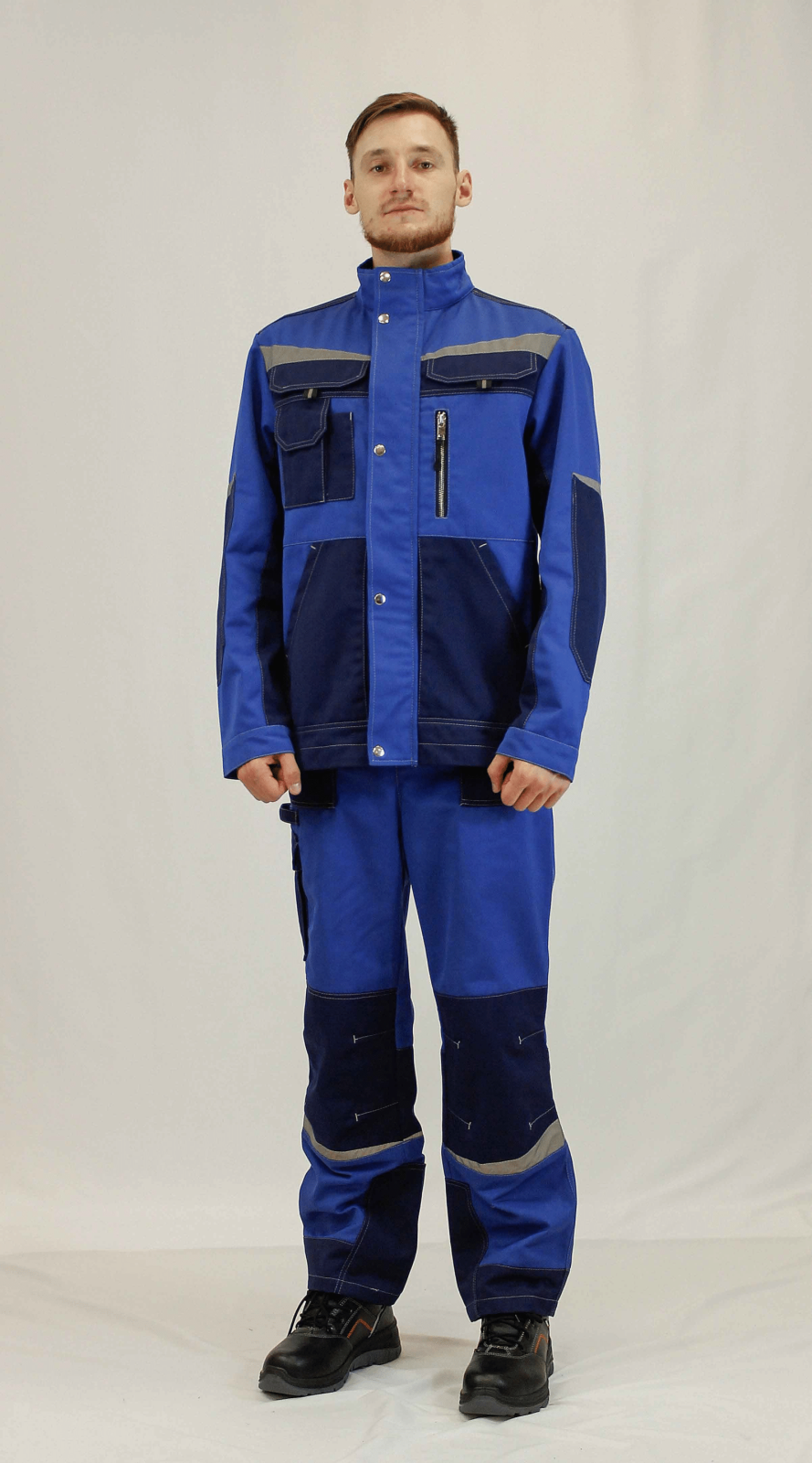 Костюм мужской ИТР МС-1, тк.Смесовая,300, брюки, т.синий/васильковый М