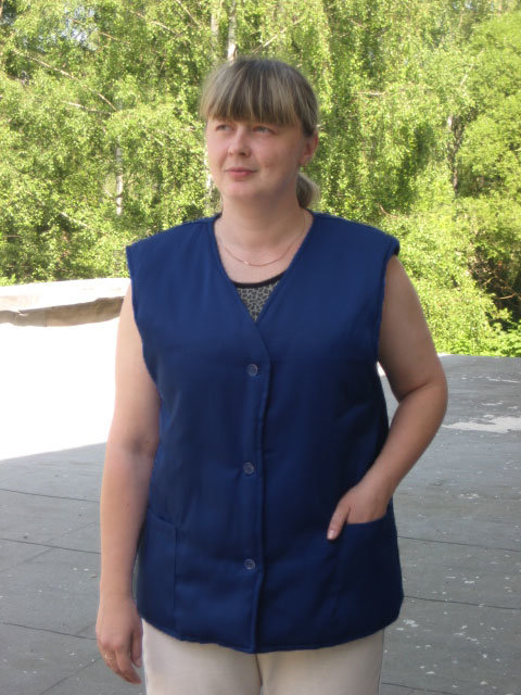 Жилет утеплённый № 413, тк.Смесовая,210, т.синий М