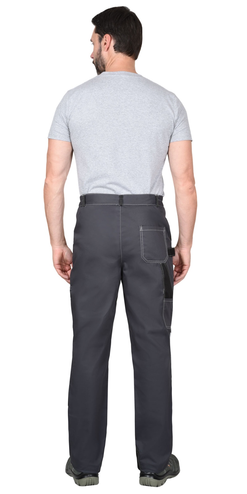 Брюки мужские Фаворит-Мега-Сириус, тк.Смесовая,245, серый/черный М