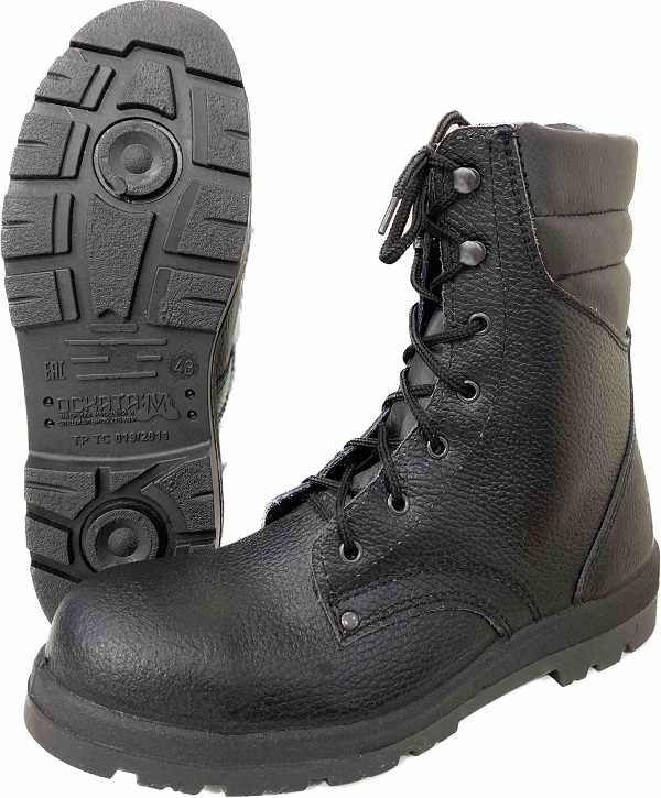 Ботинки зимние, кожа с высоким берцем,  ПУ/ТПУ, МП, шерстяной мех, Темп-3