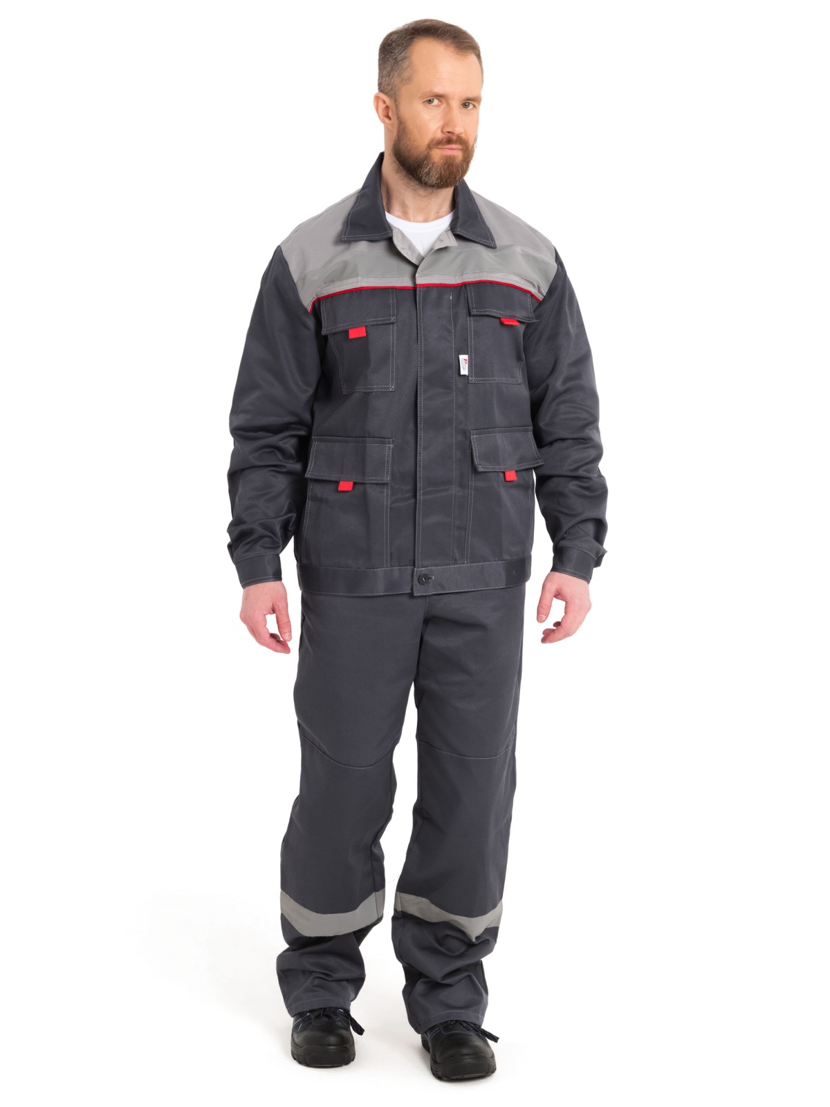 Костюм мужской Нова, тк.Смесовая,210, брюки, т.серый/серый М