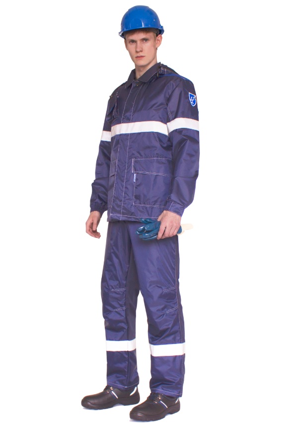 Костюм мужской антистатический Ойлтэк, тк.Смесовая,255, п/к, т.синий/васильковый М