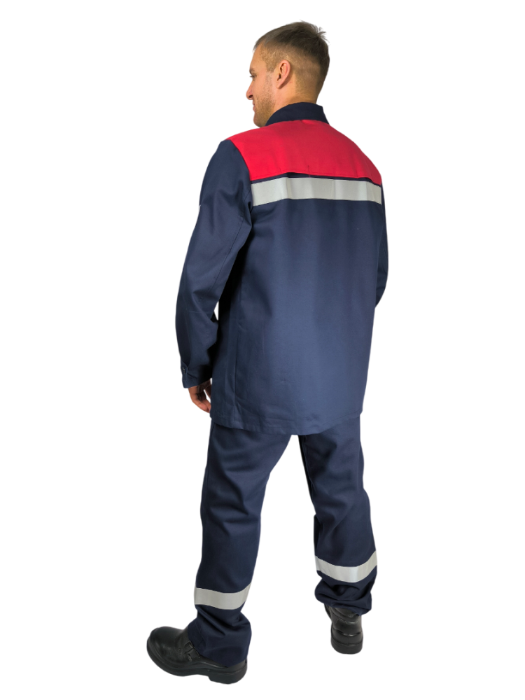 Костюм сварщика 1 кл. защиты летний Геркулес 17Г СОП, Пробан, тк. Хлопок,350, т.синий/красный М