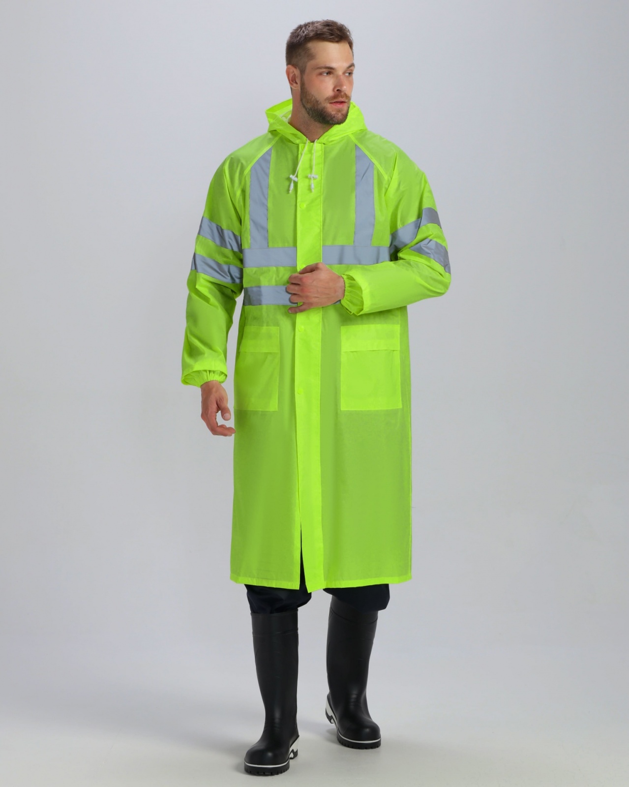 Плащ влагозащитный сигнальный ProfLine Specialist СОП, тк.Полиэстер/ПВХ, 210, желтый М