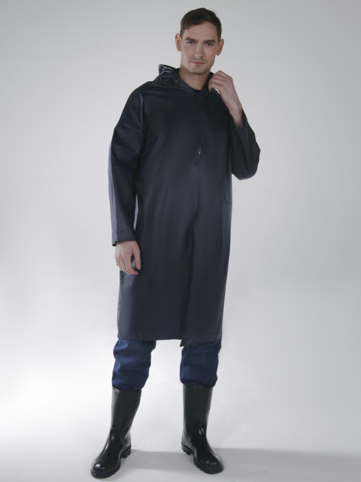 Плащ влагозащитный Ливень, тк.Нейлон/ПВХ,170, т.синий М