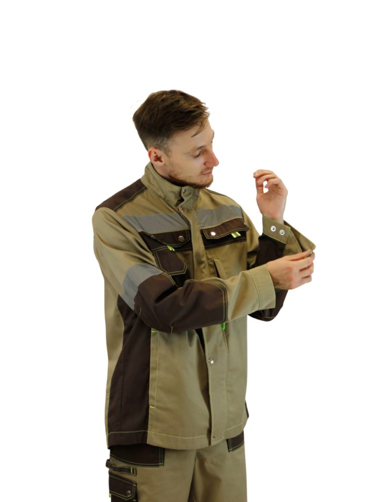 Костюм мужской ИТР Кронос мод.1, тк.Смесовая,245, брюки, бежевый/коричневый М