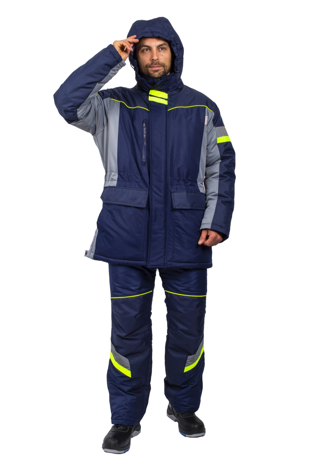 Куртка зимняя мужская PROFLINE SPECIALIST, тк.Таслан,135, IV+Особый, серый/т.синий М